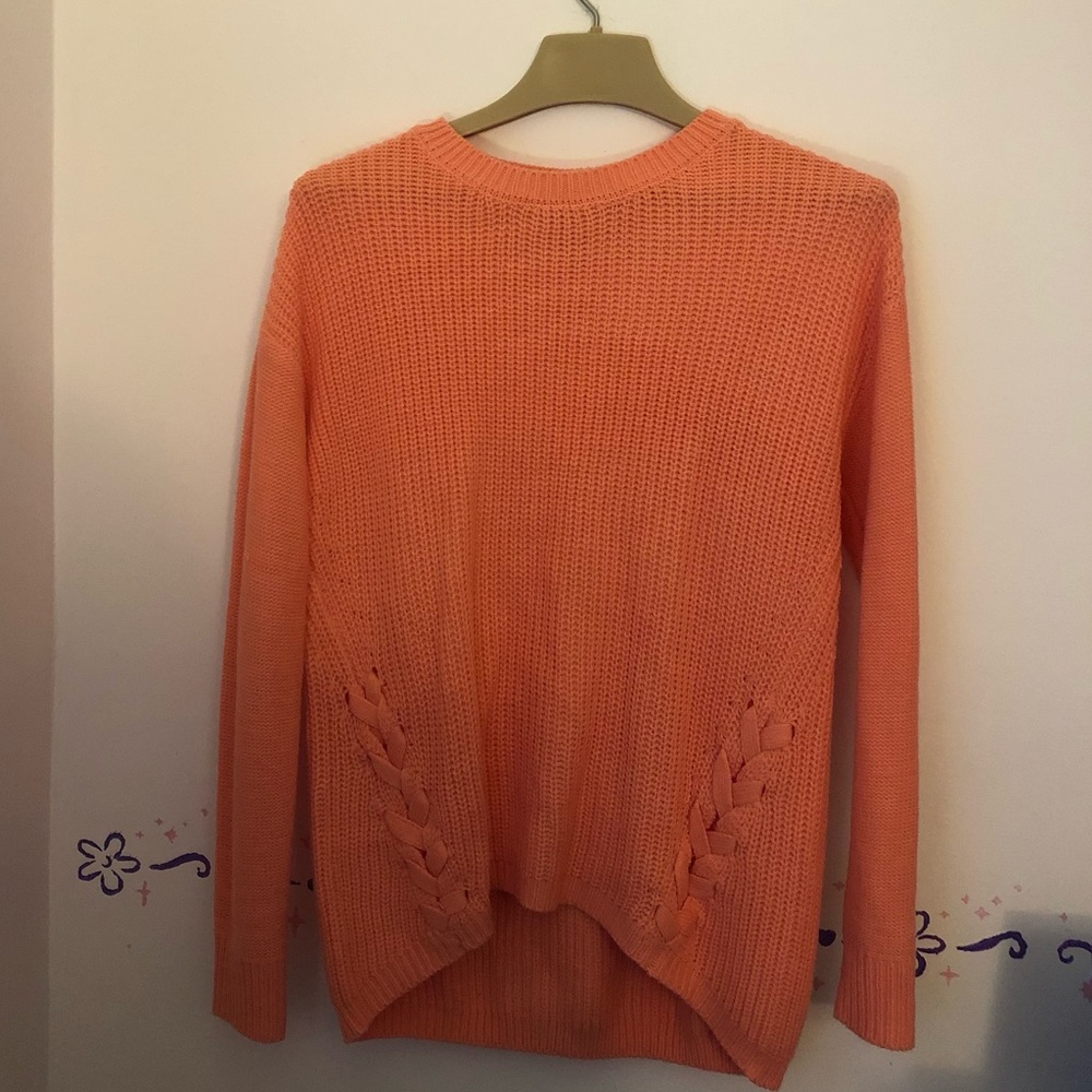 Neon Pink sweater with detailing